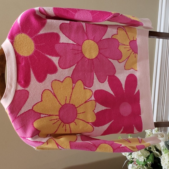 Nwt Willow & Wind medium sweater pink with yellow - Picture 10 of 15